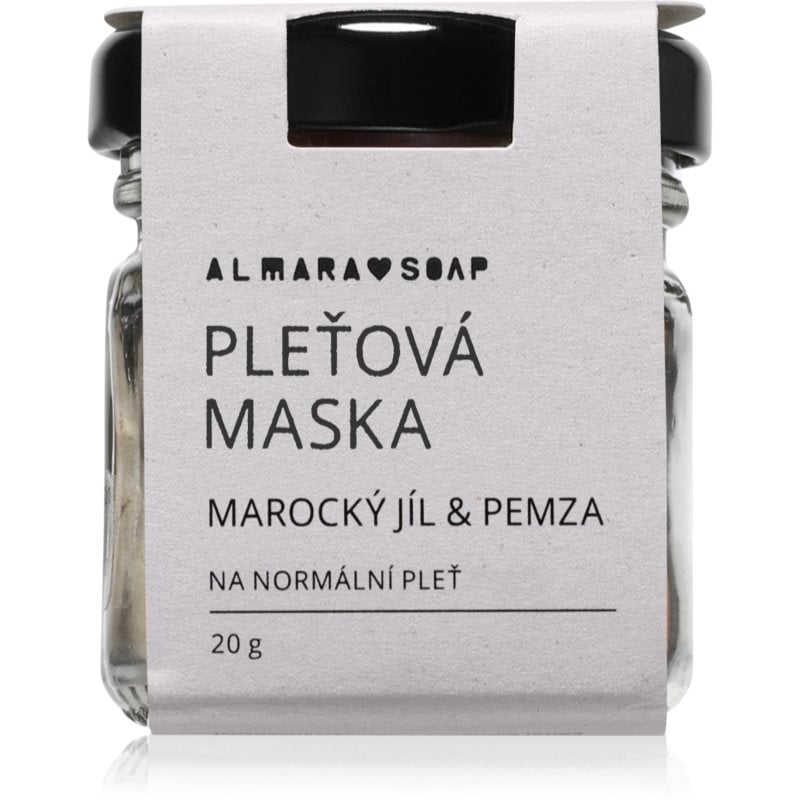 Almara Soap Face Moroccan Clay & Pumice пилинг-маска за лице за нормална кожа 20 гр.