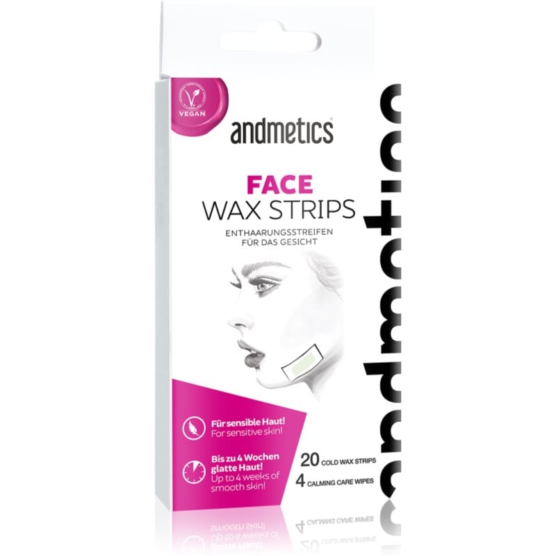 andmetics Wax Strips Face восъчни ленти за епилация за лице 20 бр.
