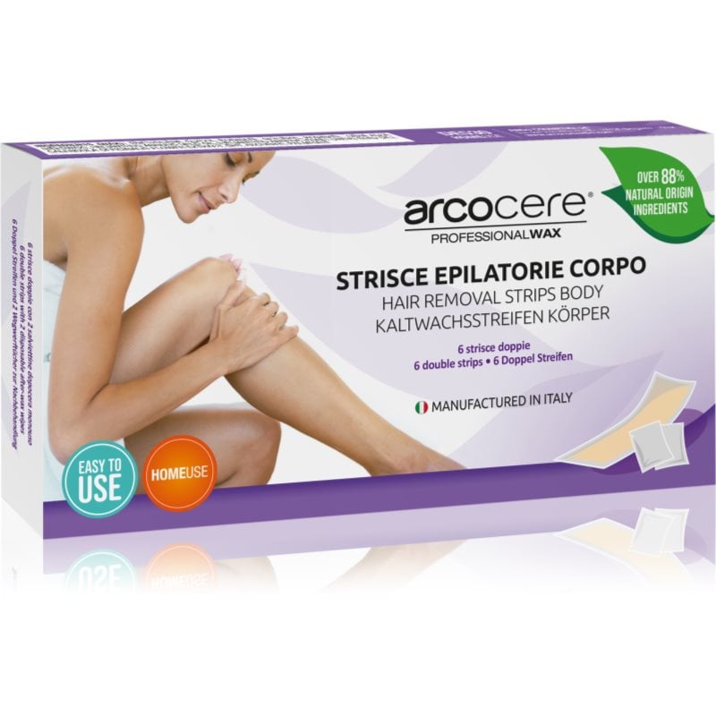 Arcocere Professional Wax Восъчни ленти за епилация за тяло за жени 6 бр.