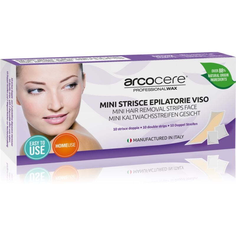 Arcocere Professional Wax Восъчни ленти за епилация за лице за жени 10 бр.