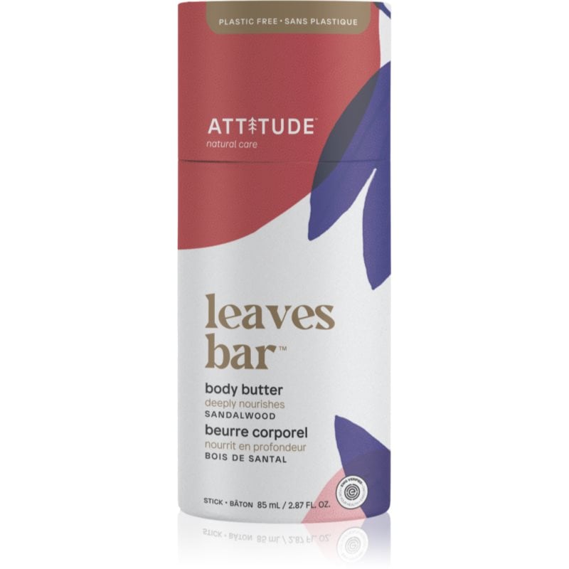 Attitude Leaves Bar Body Butter твърдо масло за тяло Sandalwood 85 гр.