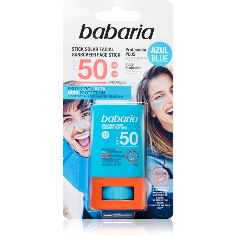 Babaria Blue Face Sun Stick защитен хидратиращ стик за лице и чувствителни места SPF 50