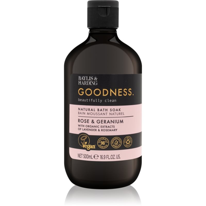 Baylis & Harding Goodness Rose & Geranium пяна за вана с аромат на цветя