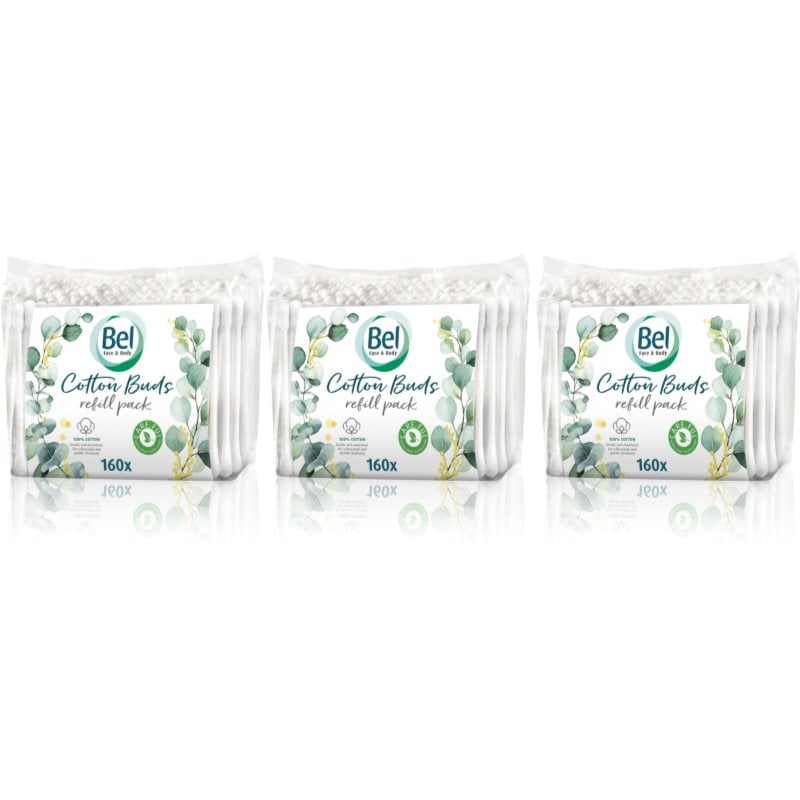Bel Face & Body Cotton Buds клечки за уши изгодна опаковка 3x160 бр.