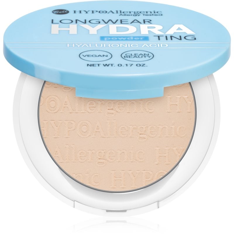 Bell Longwear Hydrating Powder компактна пудра с хиалуронова киселина цвят 02 Light Beige 5 гр.