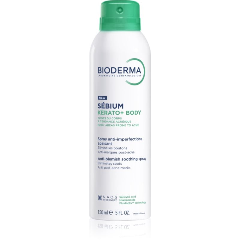 Bioderma Sébium Kerato+ Body спрей за тяло против акне, зачервявания и рани след акне