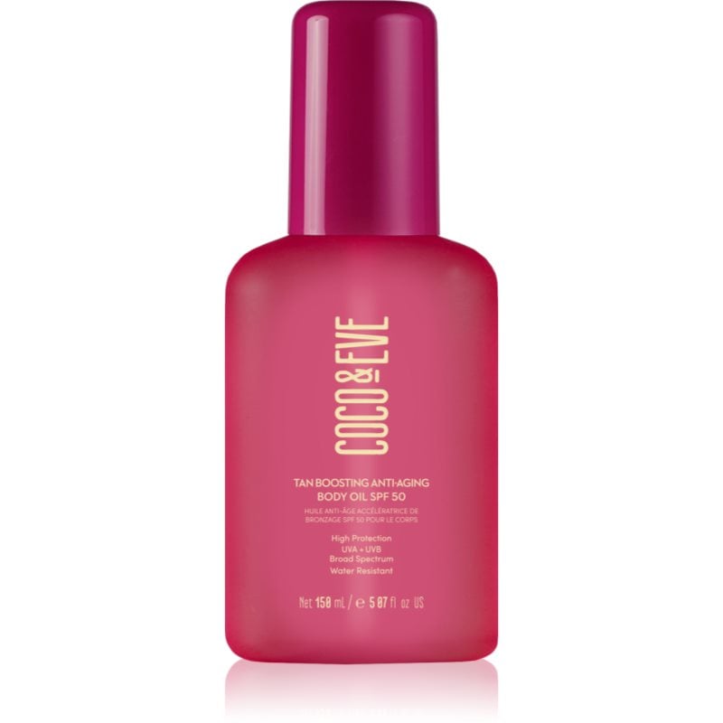 Coco & Eve Sunny Honey Tan Boosting Anti-Aging Body Oil SPF 50 защитно олио за ускоряване на тена против стареене на кожата SPF 50