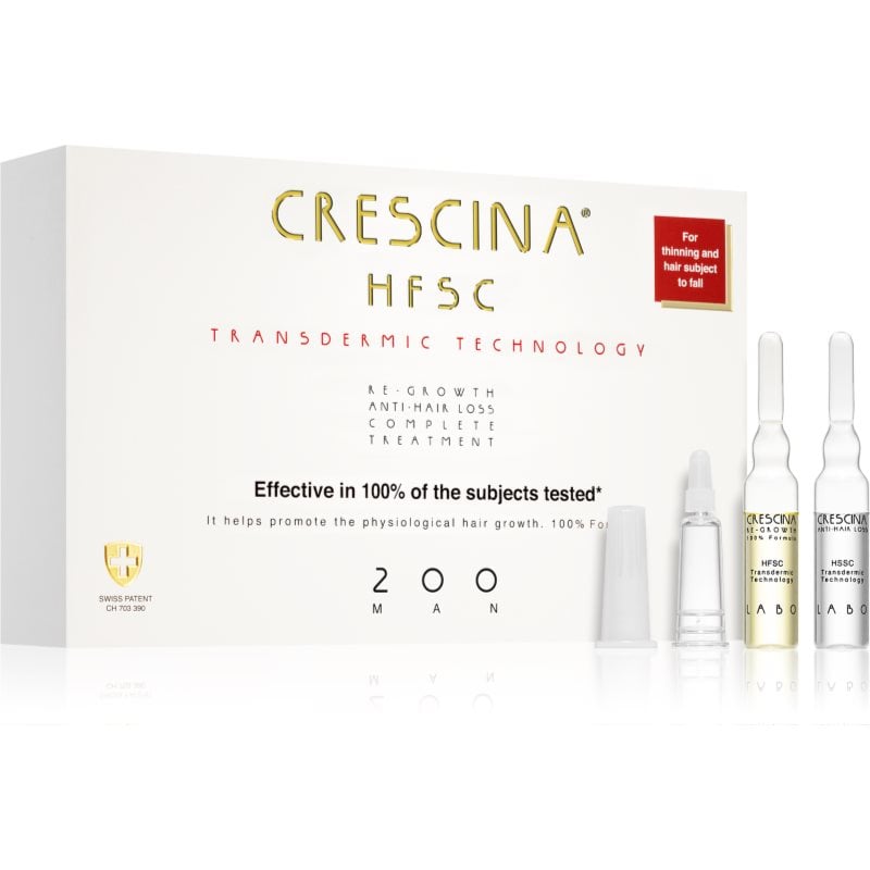 Crescina Transdermic 200 Re-Growth and Anti-Hair Loss грижа за растеж на косата против косопад за мъже 20x3,
