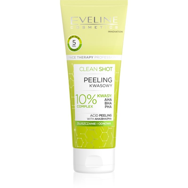 Eveline Cosmetics Clean Shot 10% Complex of AHA, BHA and PHA фин пилинг против несъвършенства на кожата