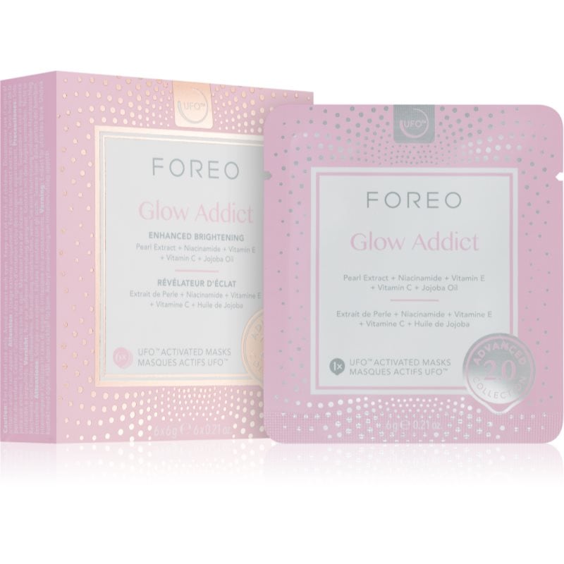 FOREO UFO™ Glow Addict озаряваща маска за лице 6 бр.
