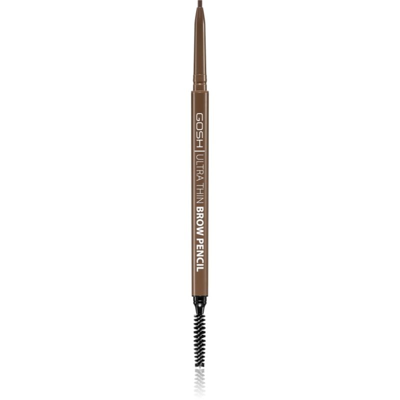 Gosh Ultra Thin прецизен молив за вежди с четка цвят 002 Greybrown 0,35 гр.