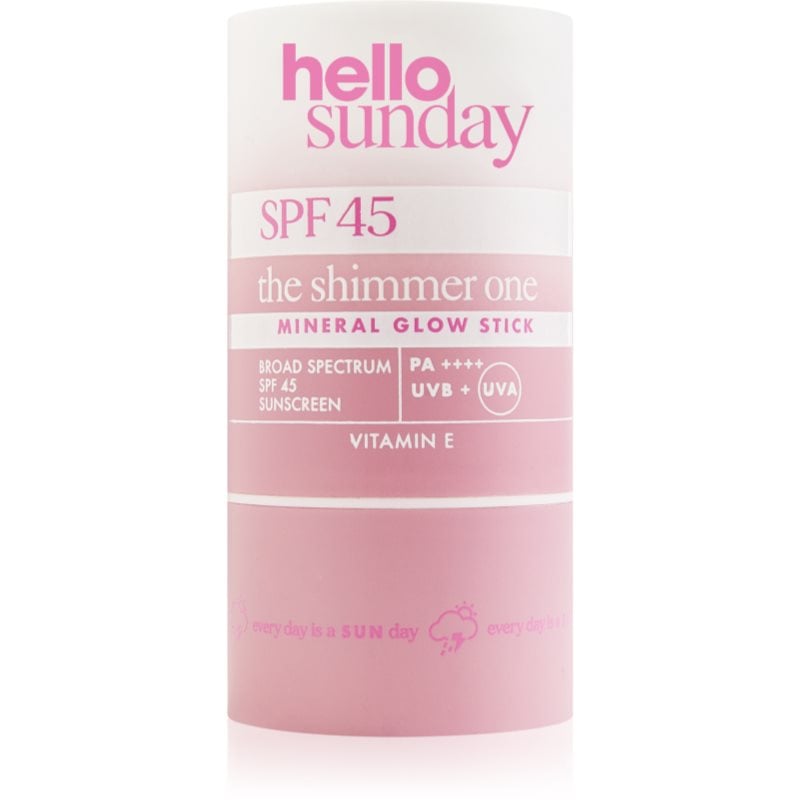 hello sunday the shimmer one mineral glow stick минерална защитна пръчица за чувствителни места SPF 45 20 гр.