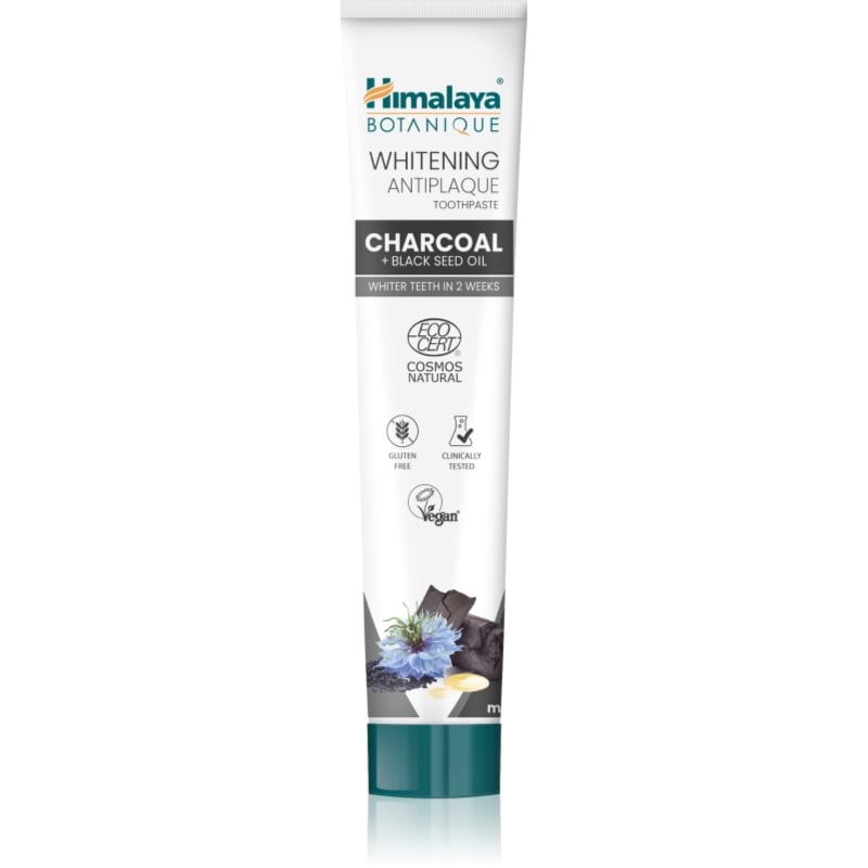 Himalaya Herbals Whitening Antiplaque Charcoal + Black Seed Oil избелваща паста за зъби с активен въглен
