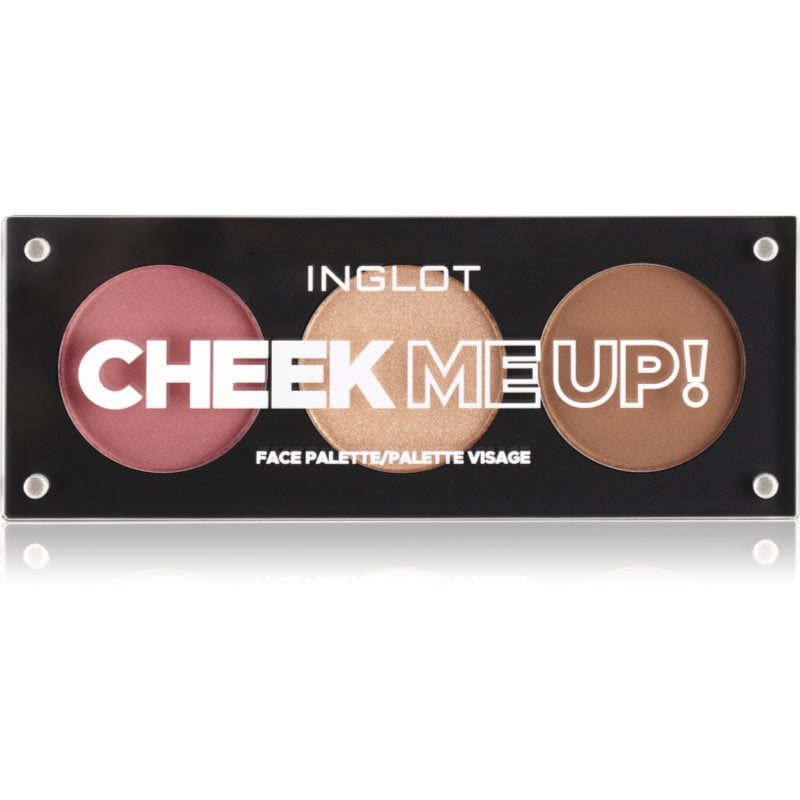 Inglot Face Palette хайлайтър, бронзър и руж цвят Cheek Me Up! 7 гр.