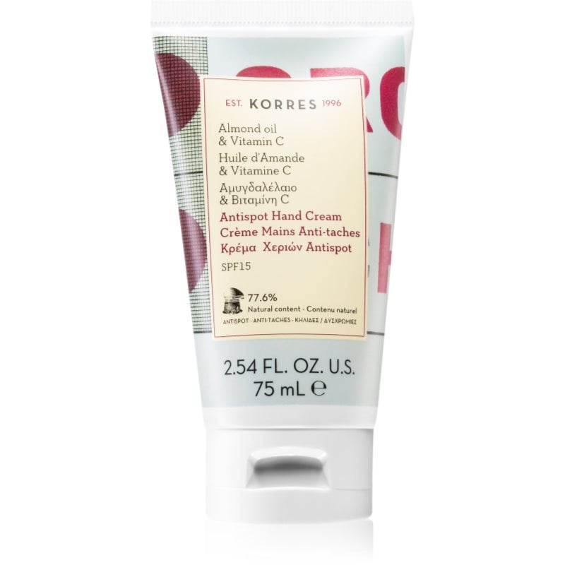 Korres Almond Oil & Vitamin C крем за ръце против пигментни петна SPF 15
