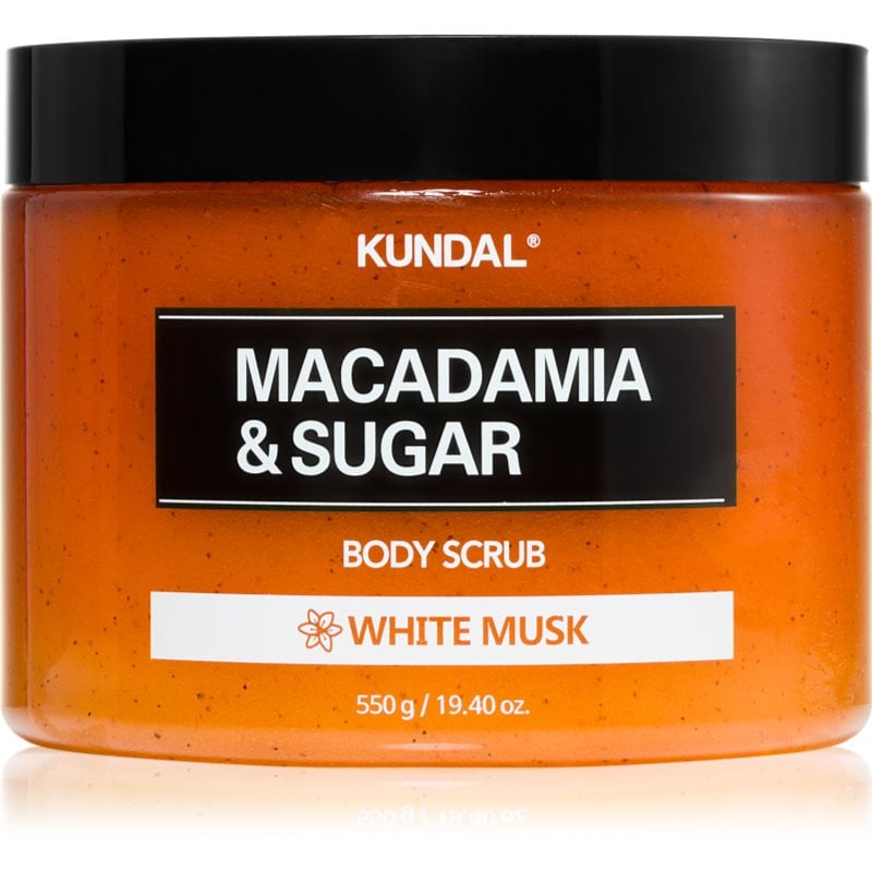KUNDAL Macadamia & Sugar White Musk захарен пилинг с масло от шеа 550 гр.