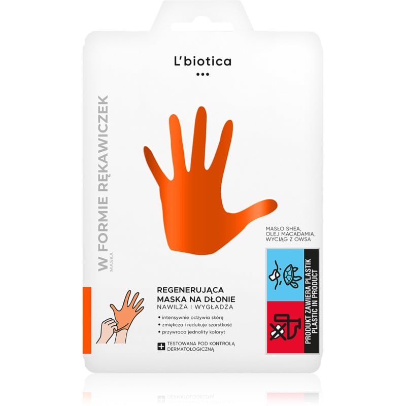 L’biotica Masks регенерираща маска за ръце под формата на ръкавици 26 гр.