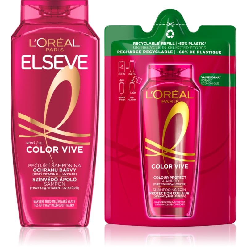 L’Oréal Paris Elseve Color-Vive шампоан за ядисана коса 2 бр.