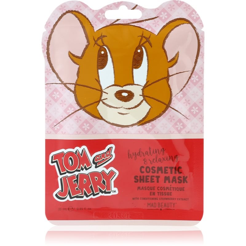 Mad Beauty Tom & Jerry Sheet Mask - Jerry хидратираща платнена маска с хиалуронова киселина 1 бр.