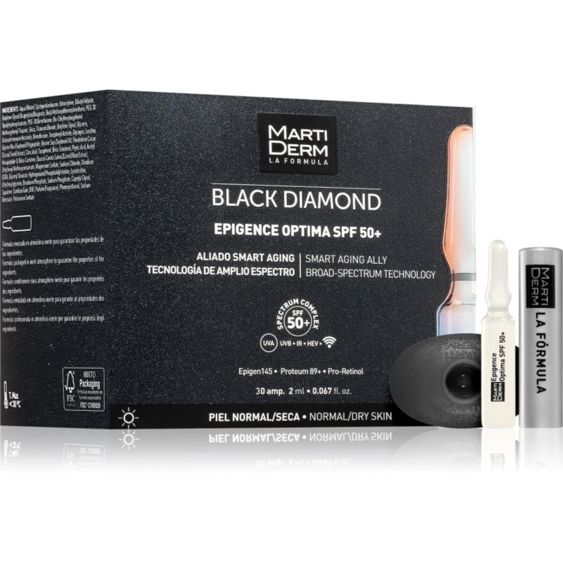 MartiDerm Black Diamond Epigence Optima SPF 50+ защитен серум в ампули SPF 50+ 30x