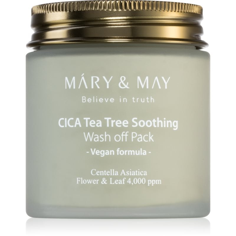 MARY & MAY Cica Tea Tree Soothing минерална почистваща маска с глина за успокояване на кожата 125 гр.
