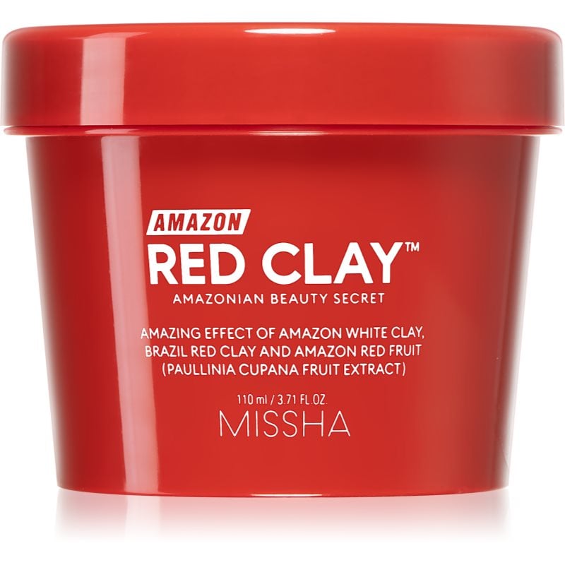 Missha Amazon Red Clay™ почистваща маска за редуциране на кожния себум и минимизиране на порите с глина
