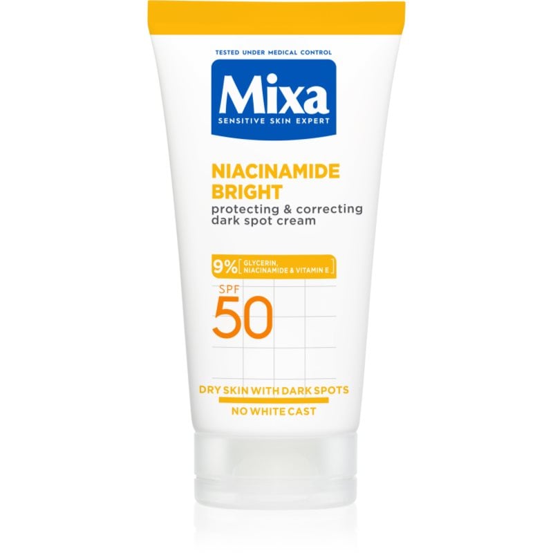 Mixa Niacinamide Bright коригиращ крем Против тъмни петна SPF 50