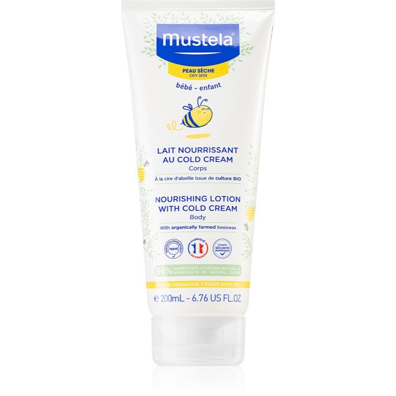 Mustela Bébé Soin тоалетно мляко за тяло съдържа cold cream