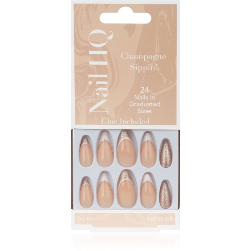 Nail HQ Almond Изкуствени нокти Sparkling Wine Sippin' 24 бр.