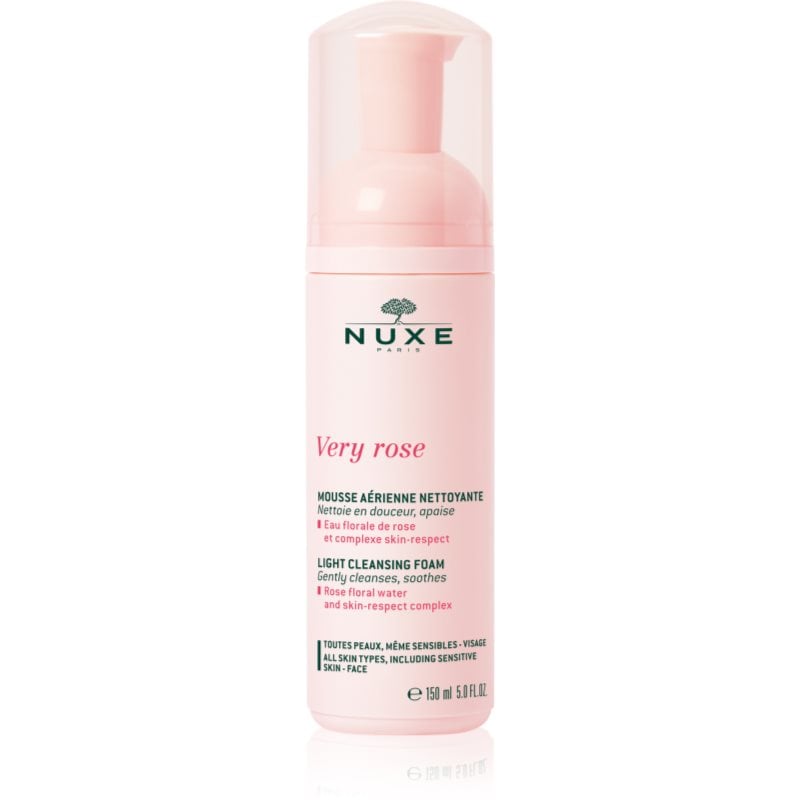 Nuxe Very Rose Light Cleansing Foam нежна почистваща пяна за всички типове кожа на лицето