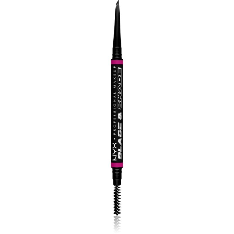 NYX Professional Makeup Blade & Shade молив за вежди с четка цвят Black 0.06 гр.