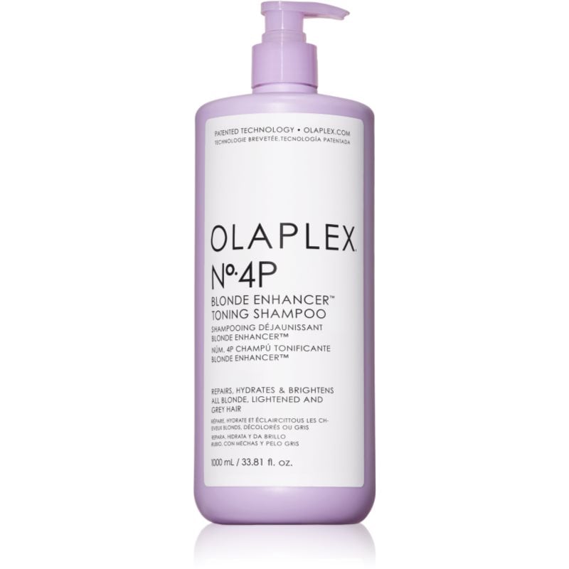 Olaplex N°4P Blond Enhancer Toning Shampoo лилав тониращ шампоан неутрализиращ жълтеникавите оттенъци