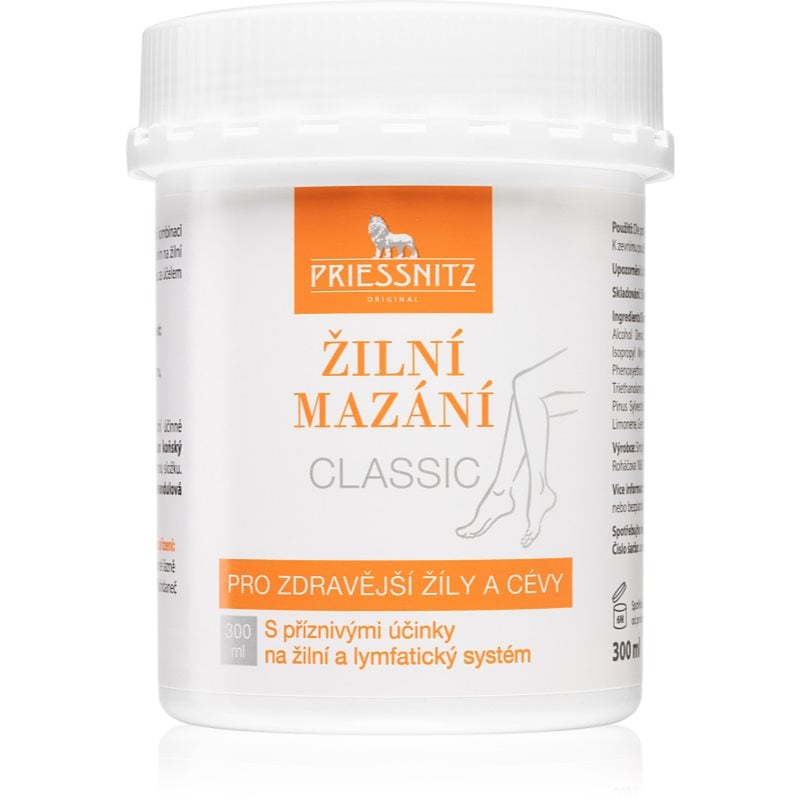 Priessnitz Classic масажен крем с благоприятно влияние върху вените и лимфната система