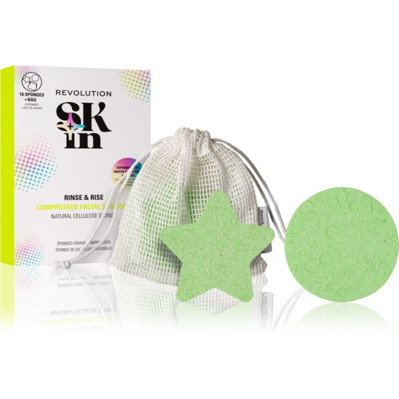 Revolution Skincare Rinse & Rise почистваща гъбичка за лице 10 бр.