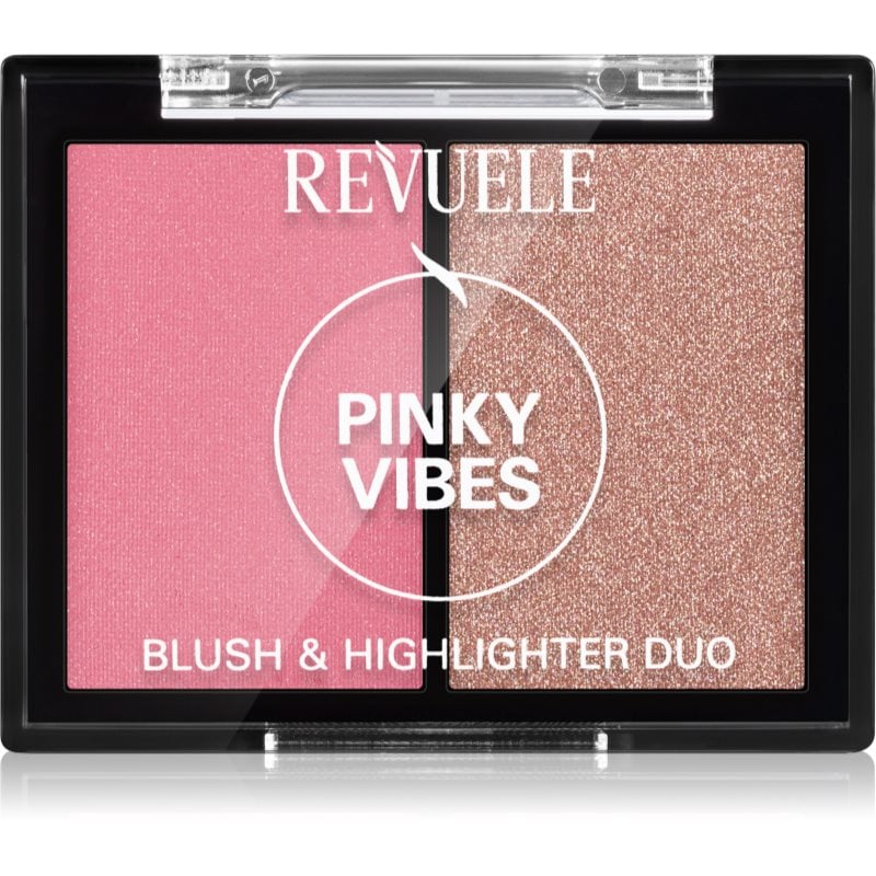 Revuele Blush & Highlighter Duo озаряващ руж цвят Pinky Vibes 8 гр.