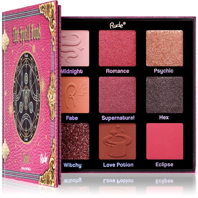 Rude Cosmetics The Spell Book палитра сенки за очи цвят Lust 10.8 гр.
