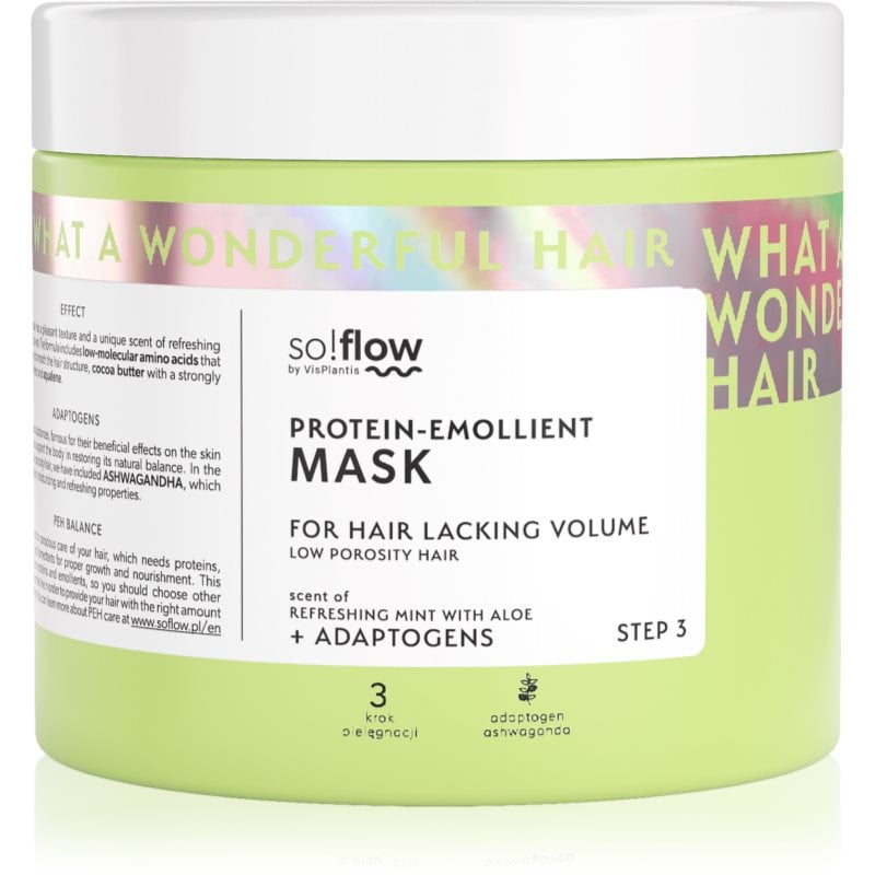 so!flow Low Porosity Hair Protein-Emollient Mask маска за коса без обем