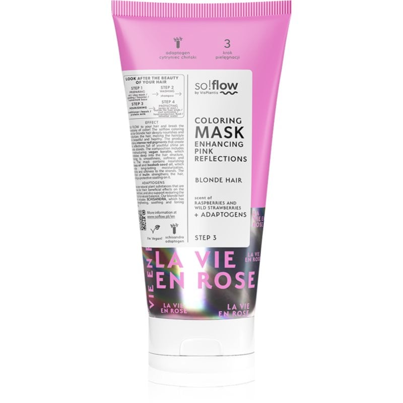 so!flow Coloring Mask Blonde Hair Интензивна възстановяваща цветна маска цвят Pink