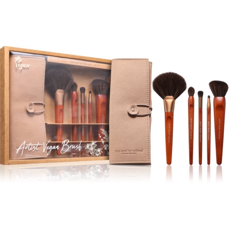 Too Cool For School Artist Vegan Brush Set комплкет четки с калъф