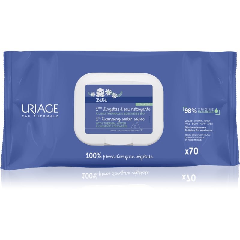 Uriage Bébé 1st Cleansing Wipes почистващи кърпички за деца 70 бр.