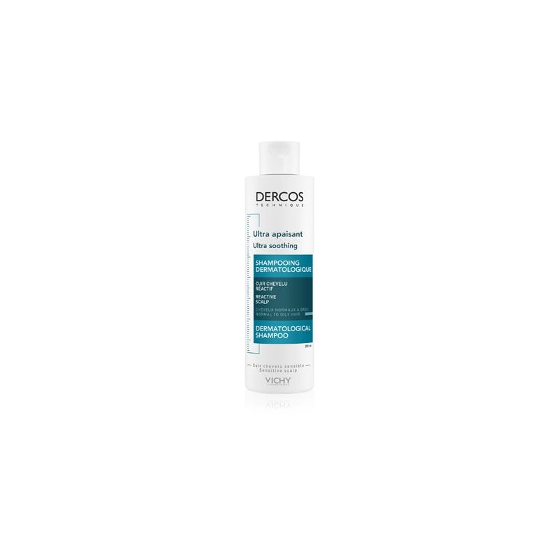 Vichy Dercos Ultra Soothing ултрауспокояващ шампоан за нормална към мазна коса и чувствителен скалп