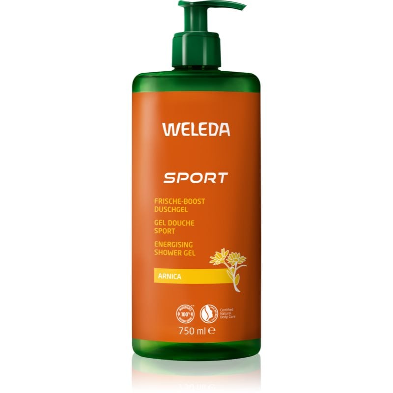 Weleda Sport освежаващ душ гел с регенериращ ефект Arnica, Rosemary, Lavender