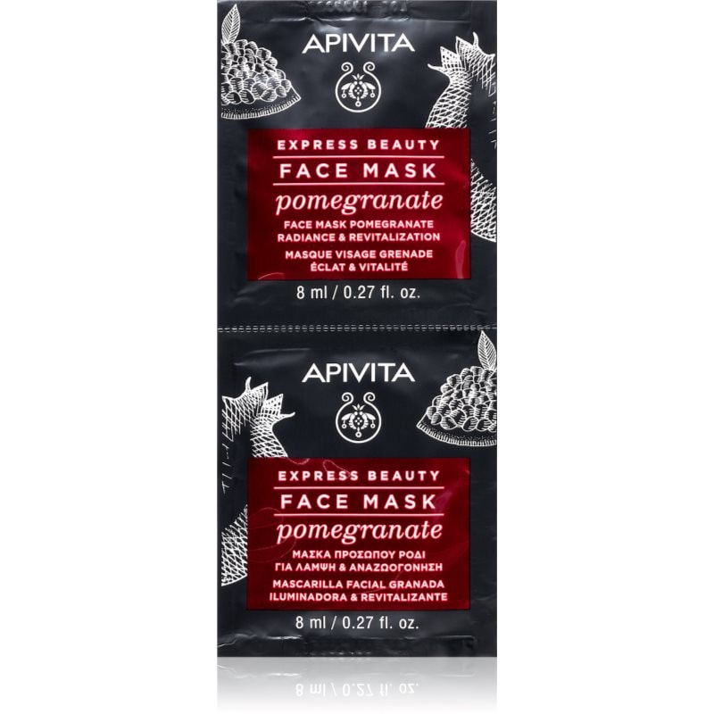 Apivita Apivita Express Beauty Revitalizing Face Mask Pomegranate ревитализираща и озаряваща маска за лице 2x - Унисекс парфюм 8мл - Сравни цени от 1 магазин с безплатна доставка