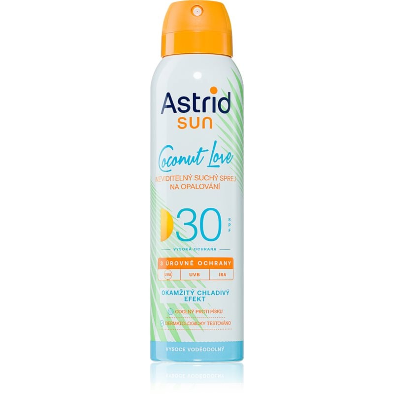 Astrid Astrid Sun Coconut Love невидим спрей за тен SPF 30 с висока UV защита - Унисекс парфюм 150мл - Сравни цени от 1 магазин с безплатна доставка