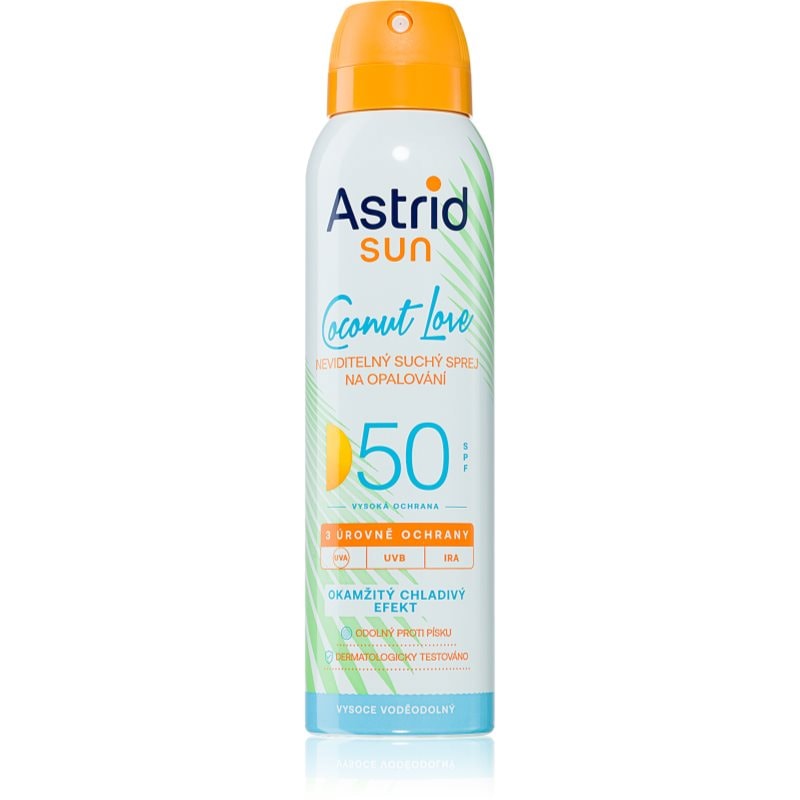 Astrid Astrid Sun Coconut Love охлаждащ невидим слънцезащитен спрей SPF 50 с висока UV защита - Унисекс парфюм 150мл - Сравни цени от 1 магазин с безплатна доставка