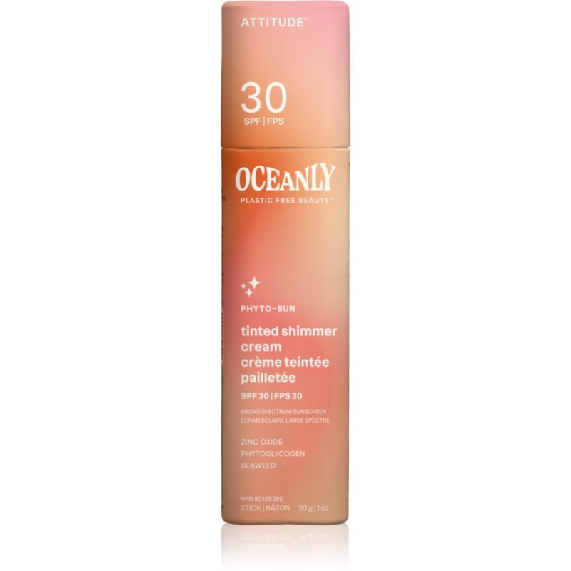 Attitude Attitude Oceanly Plastic Free Beauty тониращ хидратиращ крем с блестящи частици SPF 30 30 гр. - Унисекс парфюм 30мл - Сравни цени от 1 магазин с безплатна доставка