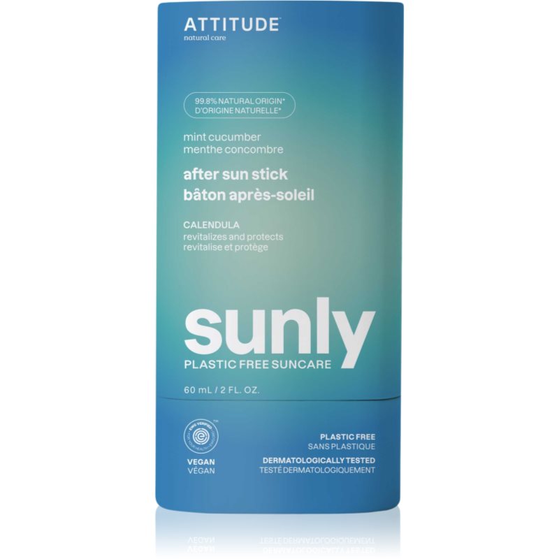 Attitude Attitude Sunly Plastic Free Suncare успокояващ крем след слънчеви бани Mint, Cucumber 60 гр. - Унисекс парфюм 60мл - Сравни цени от 1 магазин с безплатна доставка