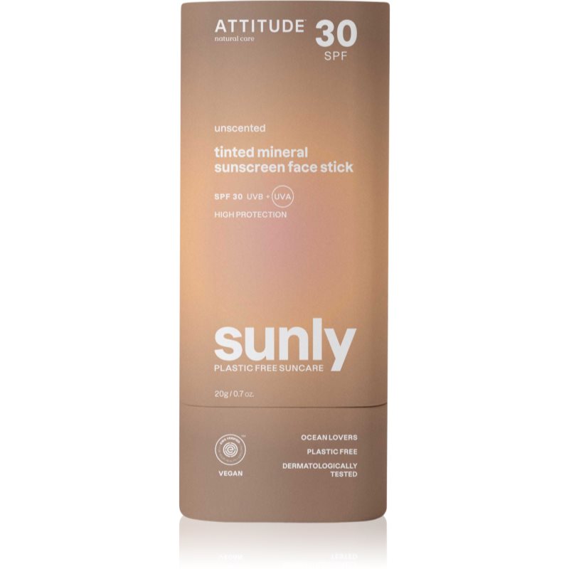 Attitude Attitude Sunly Tinted Face Stick слънцезащитен минерален крем в стик SPF 30 20 гр. - Унисекс парфюм 20мл - Сравни цени от 1 магазин с безплатна доставка