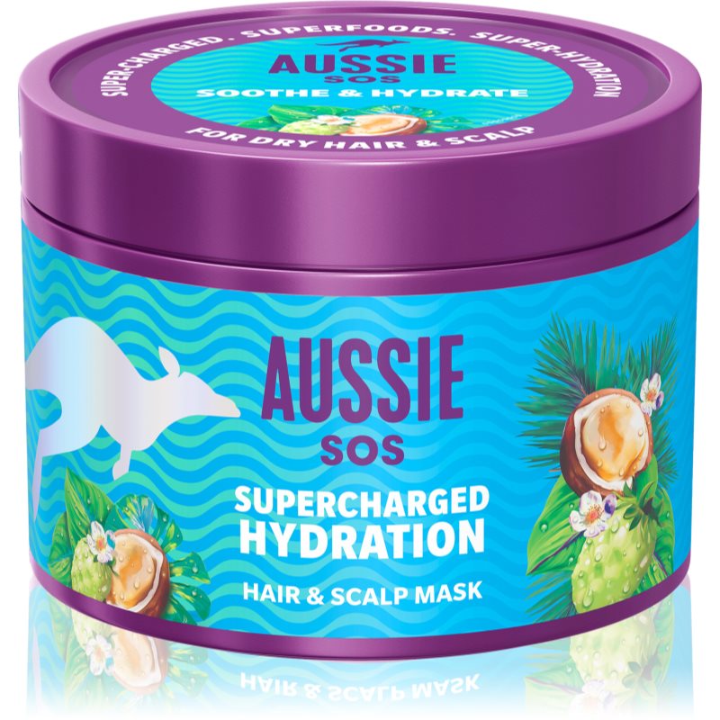 Aussie Aussie SOS Supercharged Hydration успокояваща хидратираща маска за коса и скалп - Унисекс парфюм 500мл - Сравни цени от 1 магазин с безплатна доставка