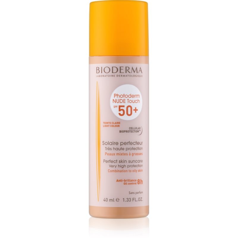 Bioderma Bioderma Photoderm Nude Touch защитен тониращ флуид за смесена към мазна кожа на лицето SPF 50+ цвят Light Colour - Унисекс парфюм 40мл - Сравни цени от 1 магазин с безплатна доставка